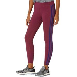 Adidas Womens Sz L Crimson Believe This 2.0 High-Rise 3-Stripes 7/8 Tights NWOT